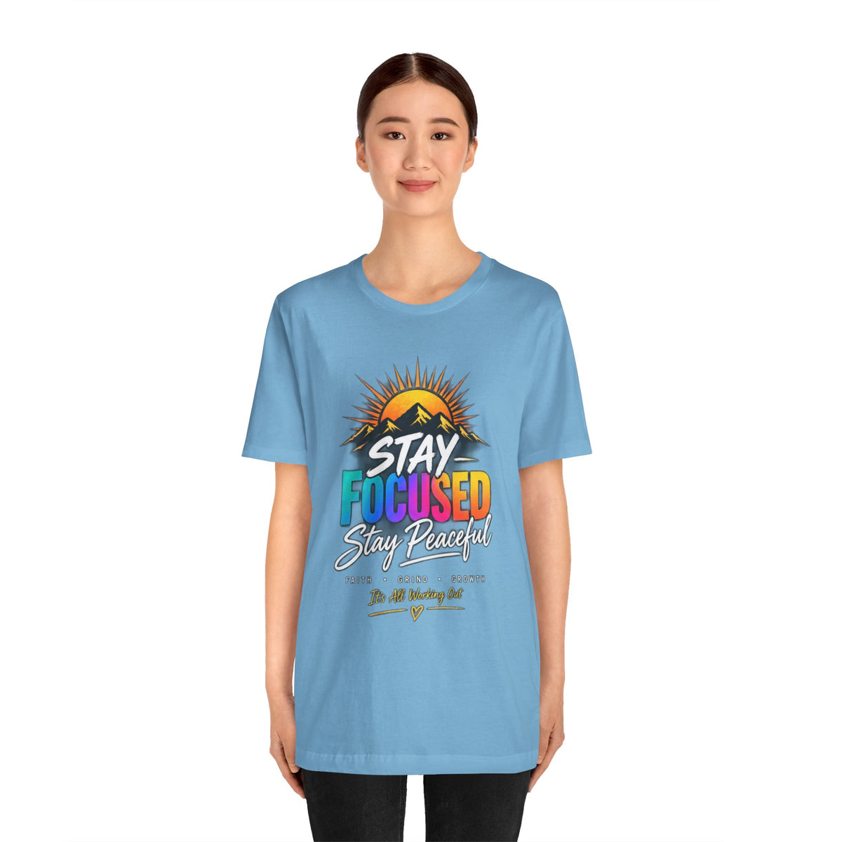 Stay Focused Stay Peaceful Tee | Good Energy Only Graphic T-Shirt